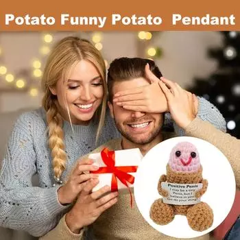 Забавная кукла ручной работы для эмоциональной поддержки, подарок, вязание крючком, игрушка для комнаты мужа, украшение, украшение En I5D4 yellow-1pcs