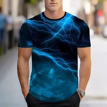 Забавная летняя мужская футболка с принтом в полоску 3D, повседневная футболка с круглым вырезом и коротким рукавом, свободного покроя, быстросохнущая, трендовая одежда, топ S
