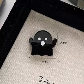 Забавная личность, черно-белый призрак, мини-зажим, милый студент, фрагментированная заколка для волос, праздничные когти для волос, аксессуары для волос, подарок чёрный