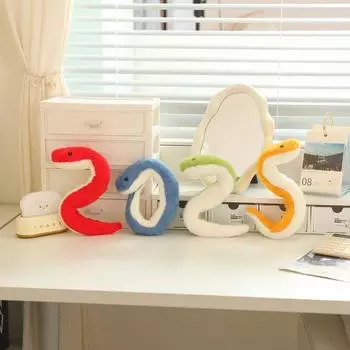 Забавная маленькая плюшевая игрушка змея новогоднее милое украшение змея креативное украшение кукла талисман украшения на год змеи 42cm0.05kg красный