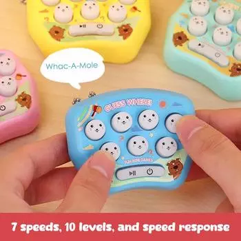 Забавная мини-игрушка для мыши «Ударь ладонью по земле», портативная игровая консоль с брелоком «Ударь крота», обучающие игрушки-фиджет розовый