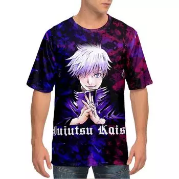 Забавная мультяшная футболка Jujutsu Kaisen, классная женская и мужская футболка с круглым вырезом, повседневная унисекс, уличная одежда, аниме, модная футболка, Camisetas Ropa Hombre XS