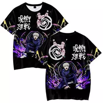 Забавная мультяшная футболка Jujutsu Kaisen, классная женская и мужская футболка с круглым вырезом, повседневная унисекс, уличная одежда, аниме, модная футболка, Camisetas Ropa Hombre XS