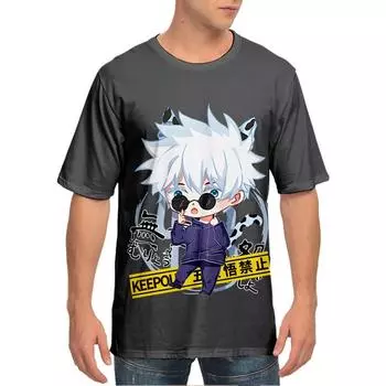 Забавная мультяшная футболка Jujutsu Kaisen, классная женская и мужская футболка с круглым вырезом, повседневная унисекс, уличная одежда ROBLOX, аниме, модная футболка, Camisetas Ropa Hombre XS