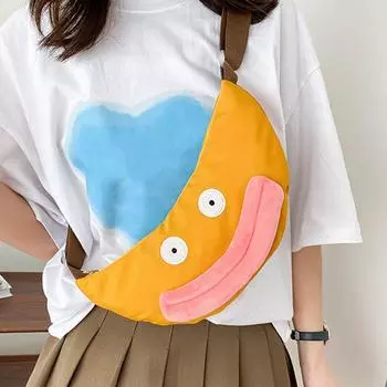 Забавная мультяшная сумка для девочек на пояс, дикая повседневная сумка Ins Chest Bag, сумка-банан жёлтый