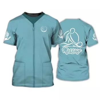 Забавная мужская футболка с 3d принтом «Массажист», футболки, топы, одежда для салонов красоты, модная повседневная одежда с круглым вырезом XL