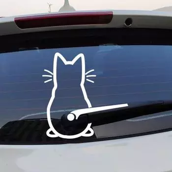 Забавная наклейка для автомобиля с изображением кота, водонепроницаемая самоклеящаяся, устойчивая к атмосферным воздействиям, автомобильная внедорожник, заднее лобовое стекло красный