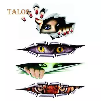 Забавная наклейка на автомобиль, 3D подглядывающее животное, вуайерист, светоотражающая наклейка для домашнего животного, стильный декор, товары для автомобиля S