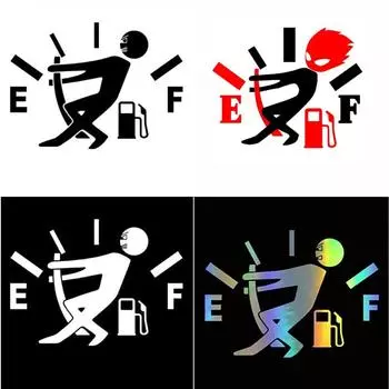 Забавная наклейка на автомобиль с пустым бензобаком, водонепроницаемая виниловая наклейка для автомобиля, мотоцикла, грузовика — классная идея для подарка! 10*13.3CM, 1PC белый