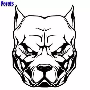 Забавная наклейка Perets Pitbull, виниловая наклейка на окно автомобиля, автоаксессуары для автомобилей и мотоциклов 1PCS чёрный