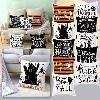 Забавная наволочка на Хэллоуин, поясничная подушка, чехол для дивана, домашний декор, наволочка One Size