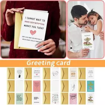 Забавная открытка с днем рождения для мужа и жены, юмористическая поздравительная открытка на день рождения One Size