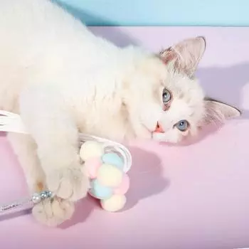 Забавная палочка для кошек, плюшевая комбинация, забавная палочка для кошек, игрушка для кошек, акриловая кошачья фея, забавная игрушка-палочка для кошек