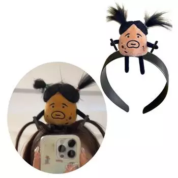 Забавная плетеная кукольная повязка на голову, заколка для лица, реквизит для сценических выступлений, повязка на голову, аксессуар для волос для вечеринок и повседневной носки 3