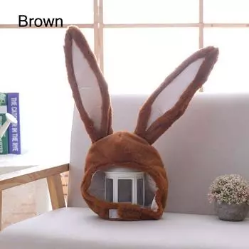 Забавная плюшевая грелка для головы, реквизит для фотосъемки, шляпа с кроличьими ушками, шляпа кролика, праздничная вечеринка, сувенирная шляпа коричневый