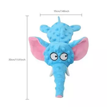 Забавная плюшевая игрушка для собак с пищащими игрушками в форме слона для собак интерактивная жевательная игрушка для маленьких и больших домашних животных XS светло-синий