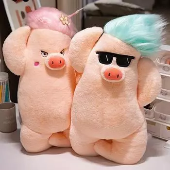 Забавная плюшевая кукла-свинка, мягкая подушка для мальчиков и девочек, очаровательная A розовый