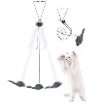 Забавная плюшевая самовозбуждающаяся подвесная дверная интерактивная игрушка Товары для кошек Веревка для когтей для кошек Палка для кошек