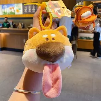 Забавная плюшевая сумочка-кошелек в виде щенка, животное, облизывающий собаку, чехол для наушников, кошелек для монет в виде щенка, кошелек, для улицы Style 1