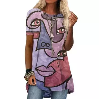 Забавная повседневная футболка с аниме-принтом, женские повседневные футболки с короткими рукавами, свободные футболки с круглым вырезом, женские топы, женская одежда M