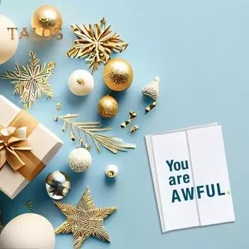 Забавная рождественская открытка, розыгрыш, праздничная поздравительная открытка, остроумная шутка, раскладная рождественская поздравительная открытка, прикол, подарок для семьи и друзей A