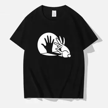 Забавная рубашка с кроликом, футболка с изображением кролика, любовника теней, игра в каламбур, подарочная футболка, облегающие топы, рубашки, преобладающая хлопковая мужская футболка XXL