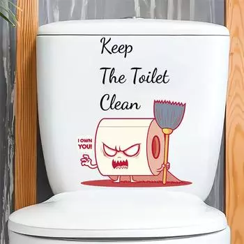 Забавная рулонная бумага для унитаза, наклейка на крышку унитаза для ванной комнаты, мультяшная наклейка, наклейка, украшение для унитаза, самоклеящаяся наклейка разноцветный