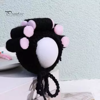 Забавная шляпа для домашних животных, парик с бигуди, эластичный вязаный ремешок на шнуровке, противоскользящая очаровательная вьющаяся шерсть, кошачья вечеринка, косплей, головной убор, шапка для кошачьей собаки S жёлтый