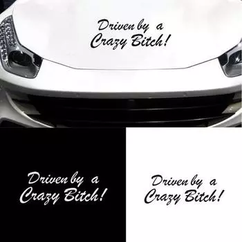 Забавная сумасшедшая сука, автомобиль, грузовик, кузов, декор для окна, светоотражающая наклейка чёрный