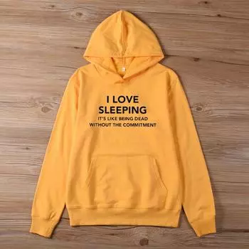 Забавная толстовка с капюшоном I LOVE SLEEPING, женские толстовки с капюшоном, пуловеры, эстетичная мода унисекс, хлопковые топы, повседневные джемперы, толстовки S серый