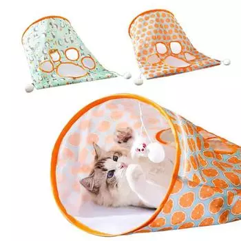 Забавная трубка Peekaboo Loud Paper интерактивная игрушка-туннель для кошек складная катящаяся сумка-дракон для сверления отверстий игрушка для домашних животных зоотовары хрустящие 3 игрушечные шарики бусины оранжевый