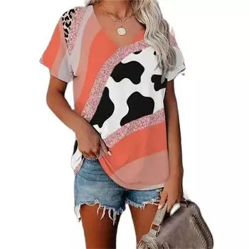 Забавная универсальная повседневная винтажная сексуальная модная женская футболка с v-образным вырезом и цифровым принтом, повседневная удобная женская футболка с длинным рукавом XXXL