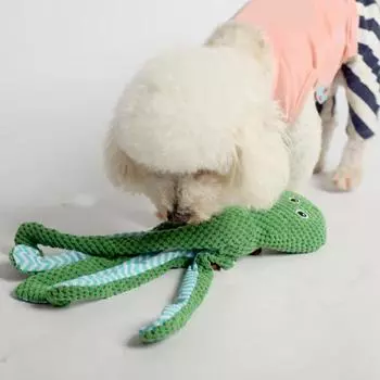 Забавная устойчивая к царапинам мелкая строчка игрушка для домашних животных с звуками в форме мультяшного осьминога щенок собака пищащие аксессуары розовый