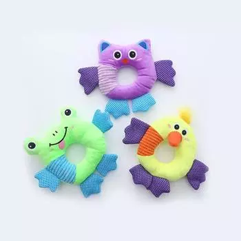 Забавная устойчивая к укусам пищевая жевательная игрушка для домашних животных мягкая игрушка в форме утки, совы, лягушки, собаки, пищащие аксессуары для домашних животных Owl