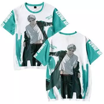 Забавная ветровка аниме футболка крутая мужская футболка с круглым вырезом повседневная унисекс уличная модная футболка Camisetas Ropa Hombre XS