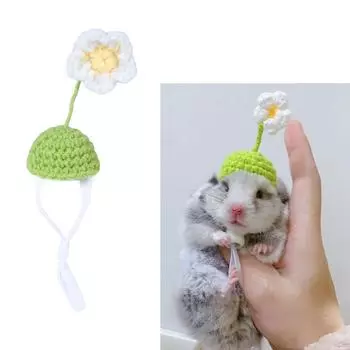 Забавная вязаная шапка для маленького питомца, мультяшная 3D-шапка для животных, костюм хомяка, шапка, крошечный цилиндр, головной убор для маленького животного 3