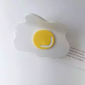 Забавная заколка для волос в виде листьев гинкго билоба и банана с яйцом пашот, головной убор, темперамент, превосходное чувство стиля, ацетатная заколка-акула Hair Claws