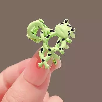 Забавная заколка-коготь для волос в виде лягушки, дизайн, личность, милая мультяшная лягушка, металлическая заколка для волос, женские аксессуары для волос