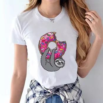 Забавная женская футболка с милым ленивцем, моим духовным животным, забавная женская футболка с принтом белого медведя L белый