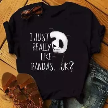 Забавная женская футболка с принтом «просто девочка, которая любит панду», женская футболка с коротким рукавом и круглым вырезом, женская футболка, верхняя одежда, Camisetas S