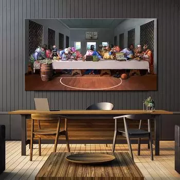 Забавная живопись, искусство «Тайная вечеря», холст, живопись, современное искусство, Настенный декор, постеры и принты, настенная картина для гостиной, дома 20x40 cm No Frame