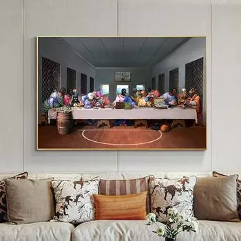 Забавное искусство Тайная вечеря, винтажный постер, холст, живопись 20cm40cm NoFrame