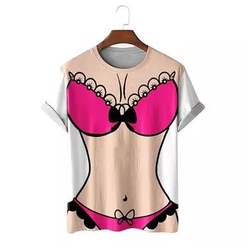 Забавные 3D поддельные футболки для мужчин, забавная графика, короткий рукав, косплей, новинка, сексуальные футболки большого размера, футболки, одежда Tps 2025 L