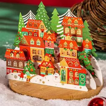 Забавные 3D рождественские поздравительные открытки, горячая штамповка, лазерная гравировка, новогодние открытки, вырезание из бумаги, всплывающее благодарственное письмо, подарок