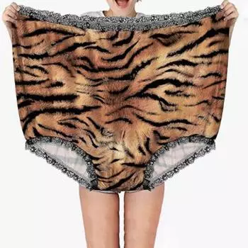 Забавные большие трусы с принтом сердец тигра и зебры, кружевные трусики с каймой, большие трусы с принтом, подарок на День святого Валентина, рождественскую годовщину