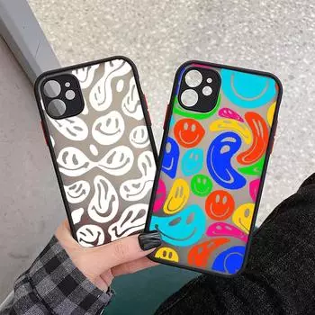 Забавные чехлы для телефонов с триповым смайликом для iphone 11 12 13 Pro Max 6s 7 8 Plus SE2020 X XS MAX XR, жесткий матовый противоударный чехол iPhone 6 6s