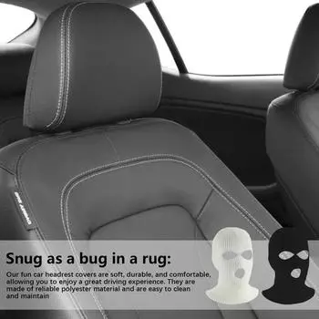 Забавные чехлы на сиденья автомобиля, защитные чехлы для подголовников, универсальные чехлы-балаклавы с 3 отверстиями, полное покрытие на Хэллоуин, Рождество, забавная машина чёрный