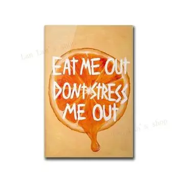 Забавные цитаты о фруктах, постер, своего рода голодный, съешь меня, бедный, ты сексуальный, цитаты, холст, картины и принты для гостиной, домашний декор 21cm30cm NoFrame