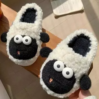 Забавные дизайнерские тапочки с овечками, мужские тапочки с мультяшными овцами, домашние тапочки, мужские зимние очаровательные тапочки с животными, парная обувь, тапочки унисекс 36-37