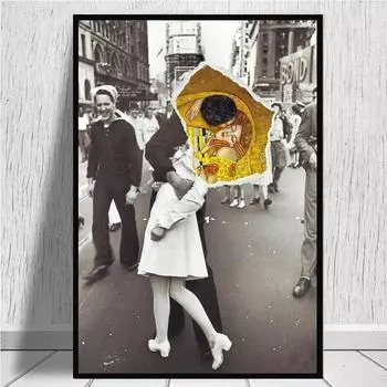 Забавные фотоколлажи, винтажные картины на холсте 21cm30cm NoFrame